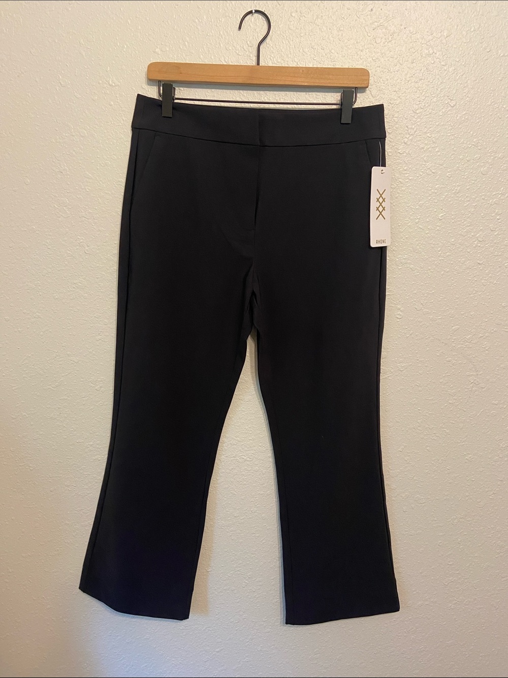 Rhone Black Double Bonded Trousers Size 10 NEW